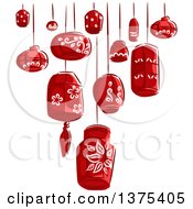 Poster, Art Print Of Sketched Red Paper Lanterns
