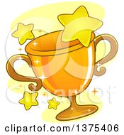 Gold Grophy Cup And Stars