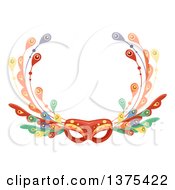 Clipart Of A Fancy Eye Face Mask With Feathers Royalty Free Vector Illustration