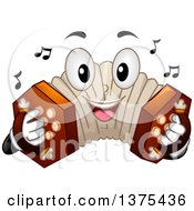 Poster, Art Print Of Happy Concertina Character Playing Its Buttons
