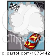 Poster, Art Print Of Race Car With A Smoke Frame
