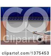 Poster, Art Print Of Private Airplane By A Hangar Door
