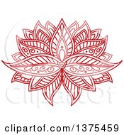 Poster, Art Print Of Red Henna Lotus Flower