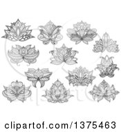 Poster, Art Print Of Black And White Henna Lotus Flowers