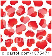 Clipart Of A Seamless Background Pattern Of Red Hearts Royalty Free Vector Illustration