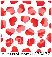 Poster, Art Print Of Seamless Background Pattern Of Red Hearts