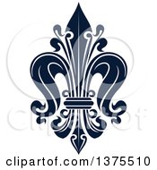 Clipart Of A Navy Blue Lily Fleur De Lis Royalty Free Vector Illustration