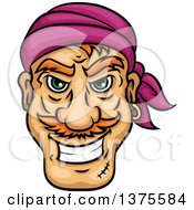 Poster, Art Print Of Grinning White Male Pirate Face