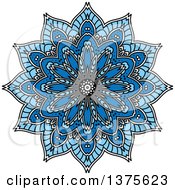 Poster, Art Print Of Blue And White Kaleidoscope Flower