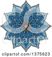 Clipart Of A Blue And White Kaleidoscope Flower Royalty Free Vector Illustration by Vector Tradition SM
