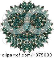 Turquoise And Tan Kaleidoscope Flower