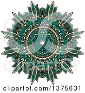 Poster, Art Print Of Turquoise And Tan Kaleidoscope Flower