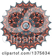 Blue And Salmon Pink Kaleidoscope Flower