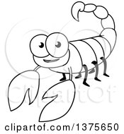 Poster, Art Print Of Black And White Happy Scorpion