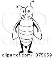 Poster, Art Print Of Black And White Happy Bee