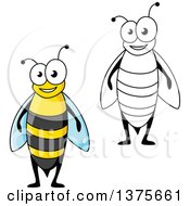 Clipart Of Happy Bees Royalty Free Vector Illustration