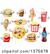 Poster, Art Print Of Fast Food Characters