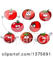 Clipart Of Tomato Characters Royalty Free Vector Illustration