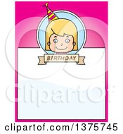 Poster, Art Print Of Blond White Birthday Girl Page Border