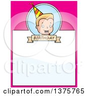 Clipart Of A Blond White Birthday Boy Page Border Royalty Free Vector Illustration