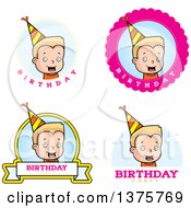 Poster, Art Print Of Badges Of A Blond White Birthday Boy