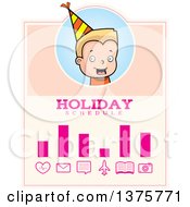 Clipart Of A Blond White Birthday Boy Schedule Design Royalty Free Vector Illustration