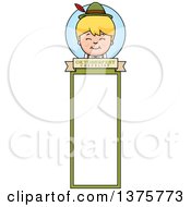 Clipart Of A Happy Blond Oktoberfest German Boy Bookmark Royalty Free Vector Illustration