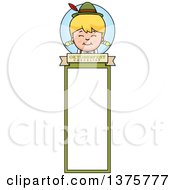 Clipart Of A Happy Blond Oktoberfest German Girl Bookmark Royalty Free Vector Illustration