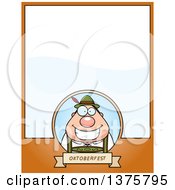 Clipart Of A Happy Oktoberfest German Man Page Border Royalty Free Vector Illustration