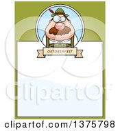 Clipart Of A Happy Oktoberfest German Man Page Border Royalty Free Vector Illustration