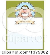 Clipart Of A Happy Oktoberfest German Woman Page Border Royalty Free Vector Illustration