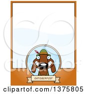 Clipart Of A German Oktoberfest Dachshund Dog Wearing Lederhosen Page Border Royalty Free Vector Illustration by Cory Thoman