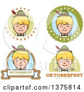 Poster, Art Print Of Badges Of A Happy Blond Oktoberfest German Boy