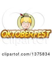 Clipart Of A Happy Blond Oktoberfest German Boy Royalty Free Vector Illustration by Cory Thoman