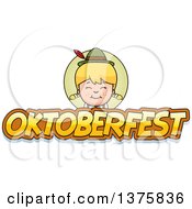 Clipart Of A Happy Blond Oktoberfest German Girl Royalty Free Vector Illustration by Cory Thoman