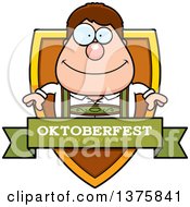 Clipart Of A Happy Oktoberfest German Man Shield Royalty Free Vector Illustration