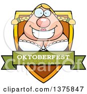 Poster, Art Print Of Happy Oktoberfest German Woman Shield
