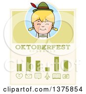 Clipart Of A Happy Blond Oktoberfest German Girl Schedule Design Royalty Free Vector Illustration