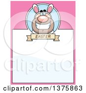 Clipart Of A White Easter Bunny Man In A Costume Page Border Royalty Free Vector Illustration