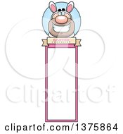 Clipart Of A White Easter Bunny Man In A Costume Bookmark Royalty Free Vector Illustration