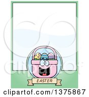 Poster, Art Print Of Happy Easter Basket Mascot Page Border