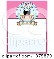 Clipart Of A Happy Easter Egg Mascot Page Border Royalty Free Vector Illustration by Cory Thoman