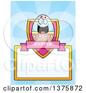 Poster, Art Print Of Happy Easter Egg Mascot Page Border