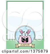 Poster, Art Print Of Chubby Pink Easter Bunny Page Border