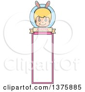 Poster, Art Print Of Blond White Easter Boy Wearing Bunny Ears Bookmark