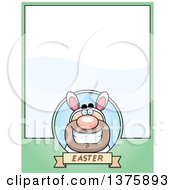 Poster, Art Print Of White Easter Bunny Man In A Costume Page Border