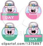 Poster, Art Print Of Badges Of A Happy Easter Basket Mascot