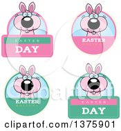 Poster, Art Print Of Badges Of A Pink Easter Bunny