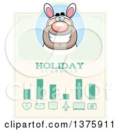 Clipart Of A White Easter Bunny Man In A Costume Schedule Design Royalty Free Vector Illustration