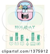 Clipart Of A Happy Easter Basket Mascot Schedule Design Royalty Free Vector Illustration